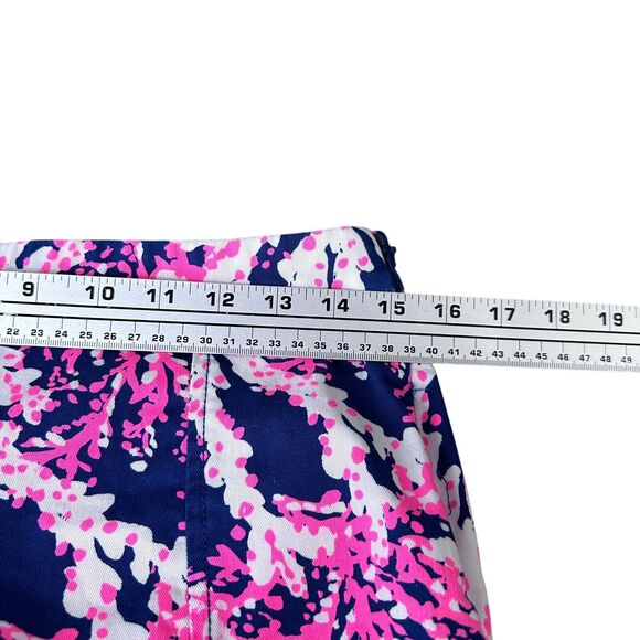 Lilly Pulitzer Hazelle Stretch Shorts Women’s 0 Pink White Beyond The Sea Cotton - Picture 6 of 9